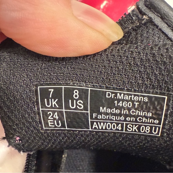 Dr. Martens Hot Pink Girls 1460 T Pink Lace Up Boots Size 8 Side Zipper - Picture 11 of 13